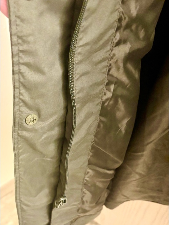 Old Navy Olive Green Long Hooded Trench Coat - Picture 6 of 6